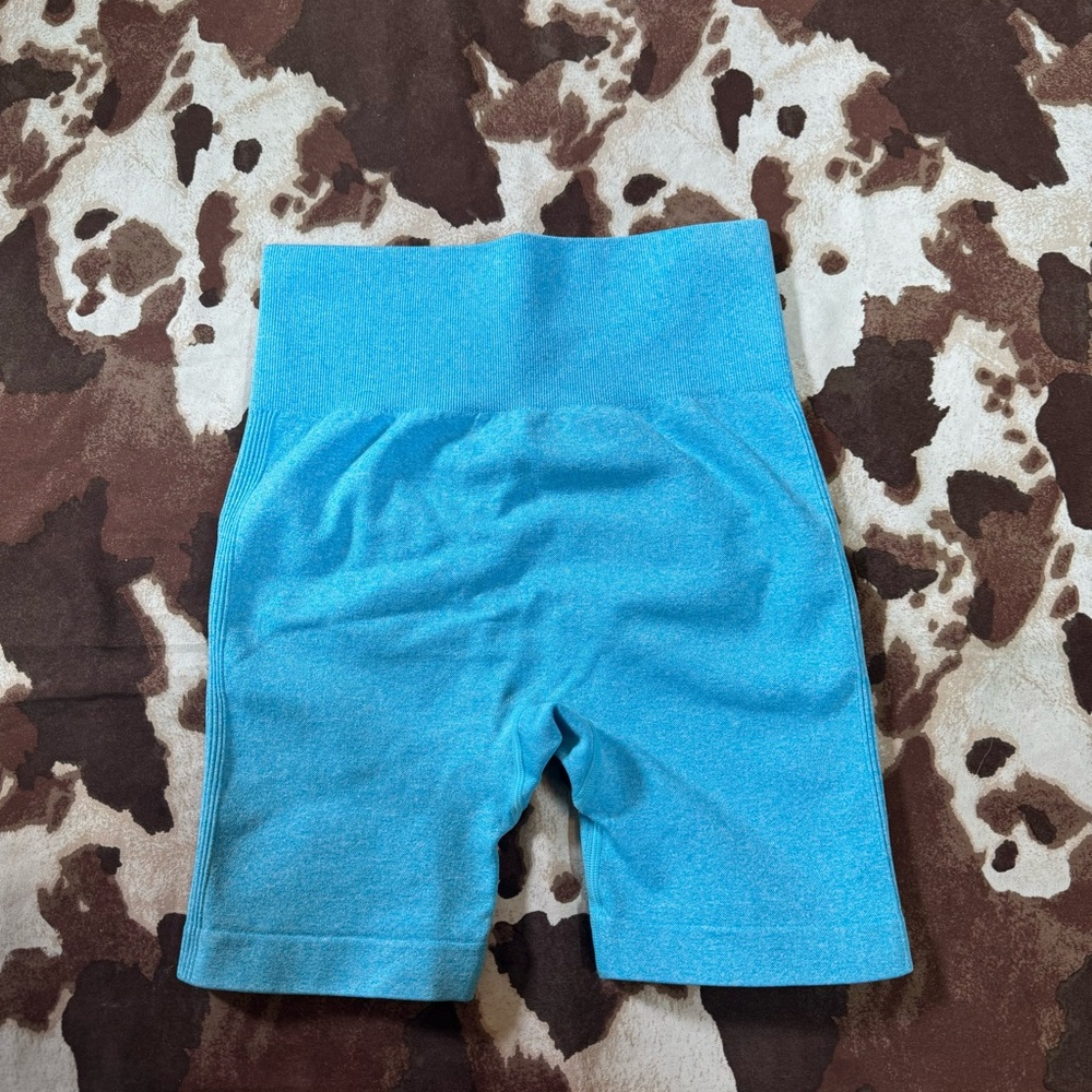Blue High-Waisted Athletic Shorts